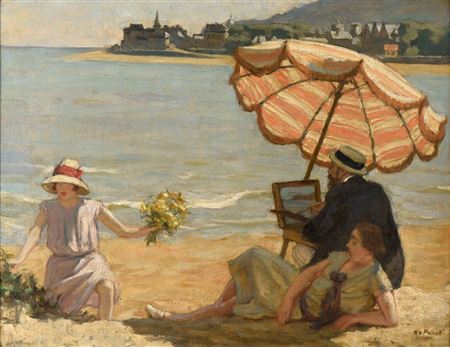 Rene-Xavier Francois Prinet : The painter on the seaside motif.