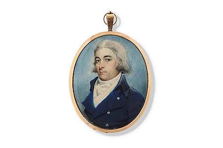 William Armfield Hobday : Portrait miniature of a Gentleman