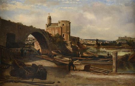 Felix Hippolyte Lanoue : Pont Saint-Bénézet (Pont d'Avignon), Avignon