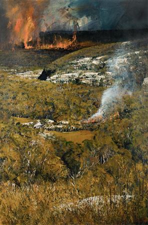 Patrick Carroll : 'Bushfire and Backburn in a Landscape - Bell'