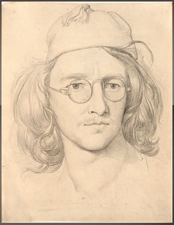 Josef Ritter Von Fuhrich : Self-portrait with glasses