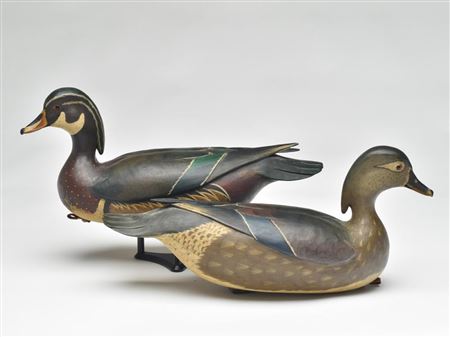 Bob White : Well carved pair of wood ducks