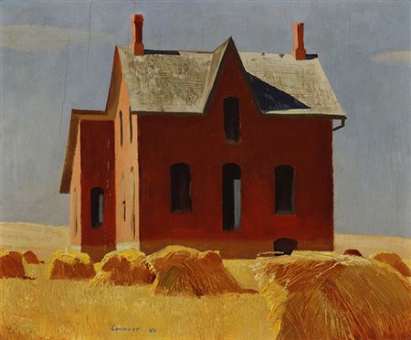 Charles Comfort : House in Wheat Field