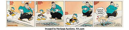 Alfred Taliaferro : Donald Duck Daily Comic Strip Original Art dated 3-23-38 (Walt Disney Enterprises, 1938)