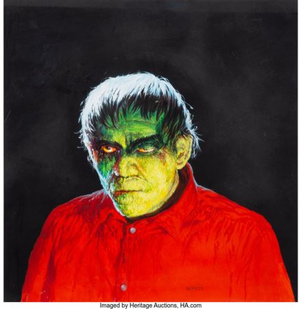 Basil Gogos : Original Boris Karloff as 'The Ghoul' from The Ghoul Magazine Cover Art for Famous Monsters of Filmland #110 (1974)