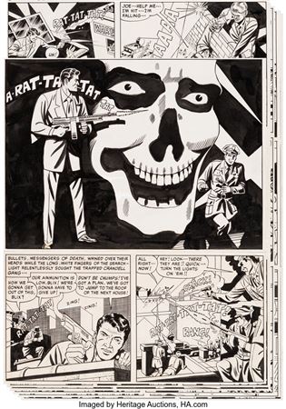 Manny Stallman : Witches Tales #2 Complete 7-Page Story 'The Man with Two Faces' Original Art (Harvey, 1951)