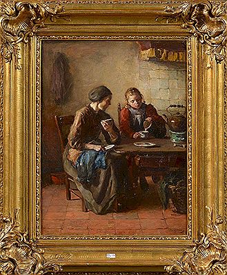 Baruch Lopes Leao De Laguna : 'Women drinking tea in an interior'