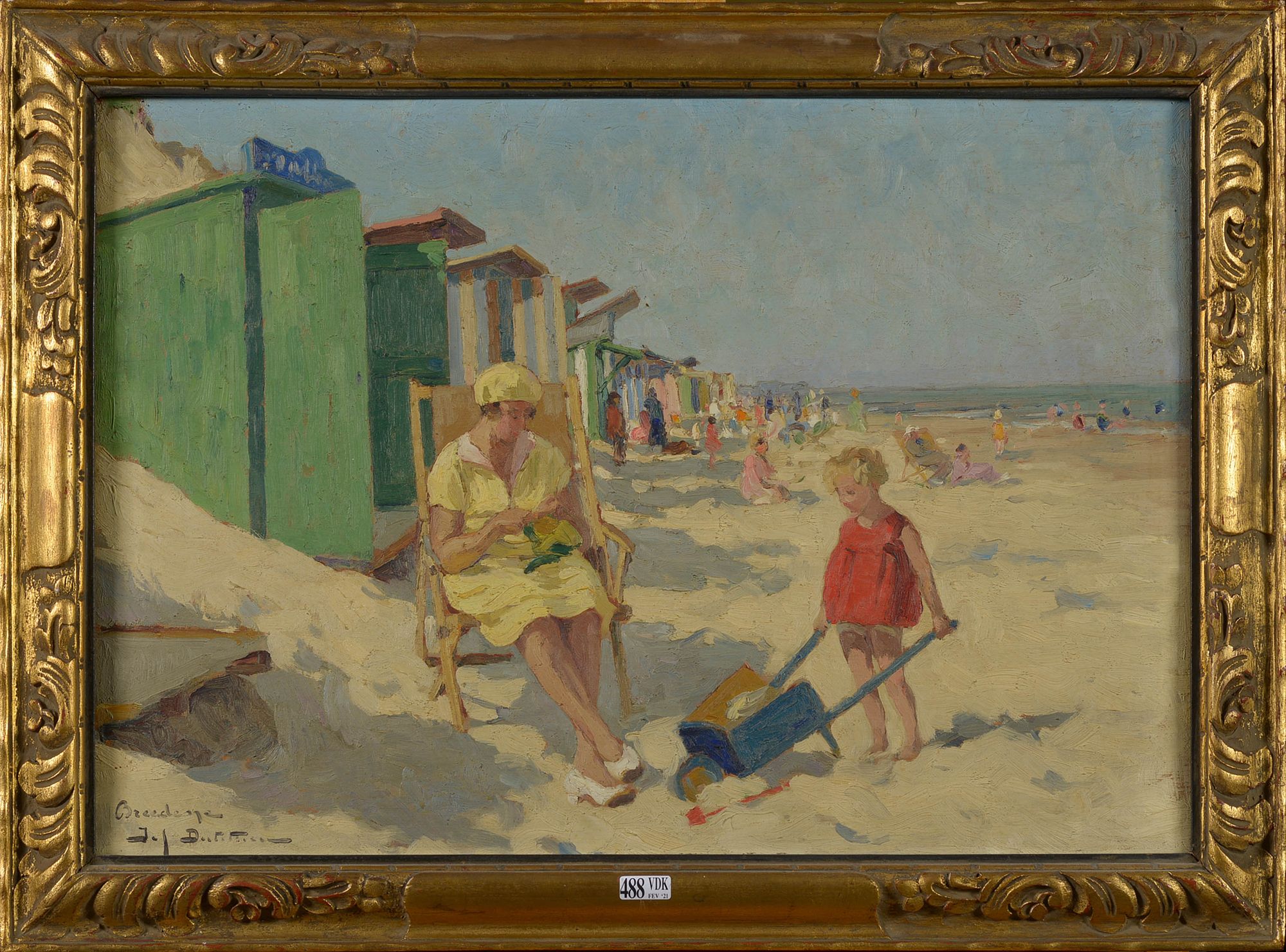 Pierre-Joseph Dutillieu : Beach scene in Bredene