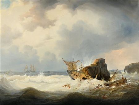 Johann Baptist Weiss : Shipwreck off the coast