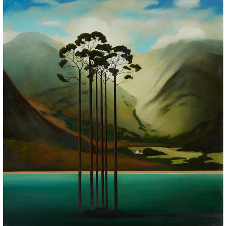 Louise Sinclair McNally : UNTITLED (LOCHSIDE COPSE OF TREES)