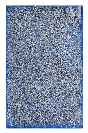 Mark Tobey : Blue and White Calligraphy, 1962