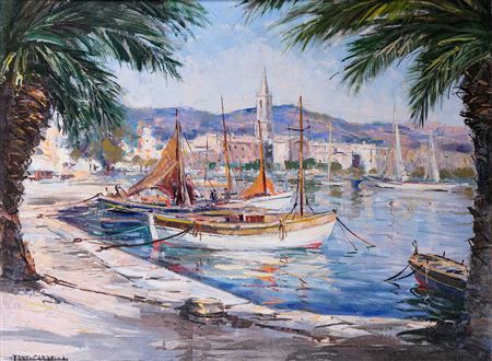 Tony Cardella : Fishermen at the quay in the port of Saint Florent