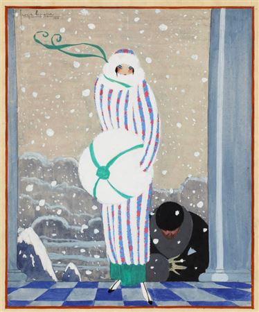 Georges Lepape : Study for 'In the snow'