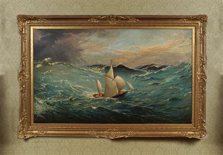 Barlow Moore : Sailing boat in rough seas