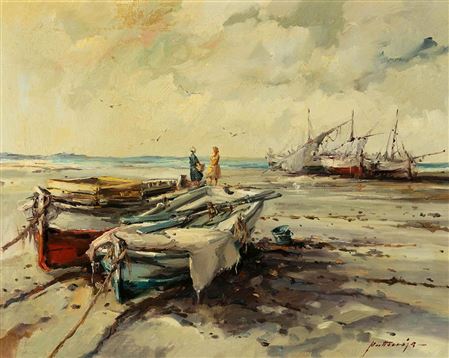 Antonio Mut Torroja : 'Boats in the sand'