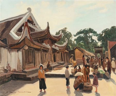 Maurice Menardeau : Pagode du village du papier à Hanoi