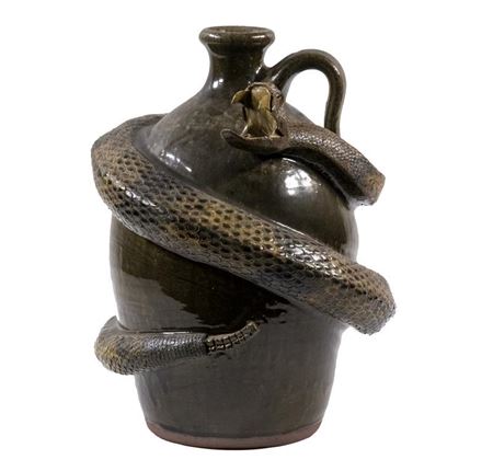 Michael and Melvin Crocker : STONEWARE RATTLESNAKE JUG