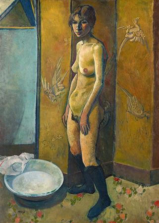 Edmond Heuze : Woman at her toilet