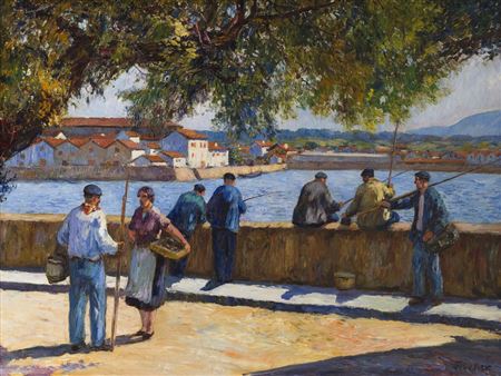 Louis Floutier : 'Port of Saint-Jean-de-Luz from the quay of the Infante'