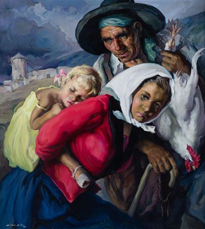 Emilio Molina Nunez : Family with a rooster