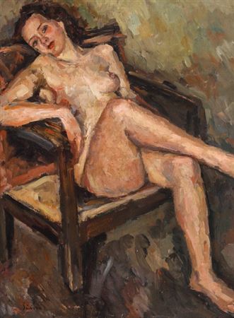 Gheorghe Sarbu : Nude in the Armchair