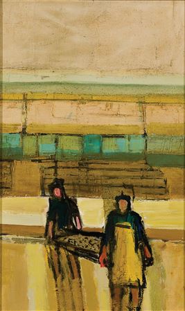 John Louis Laurent : 'Two Oyster Carriers, Prat-Ar-Coum' 1967