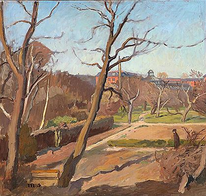 Marie Sandholt : A view from Gothersgade towards the Botanical Gardens of Copenhagen in the afternoon sun