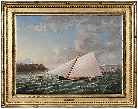 John White Allen Scott : Crossing the Finish Line, on the Hudson River, 1855