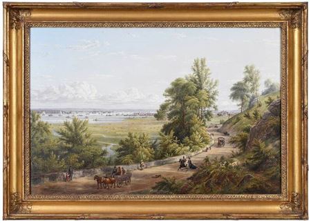 William Rickarby Miller : Bay of New York from the Heights of Hoboken, 1860