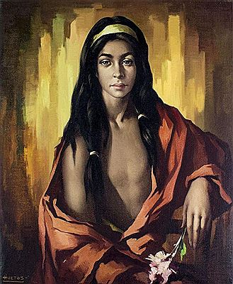 Domingo Huetos : Nude - The Red Cloak