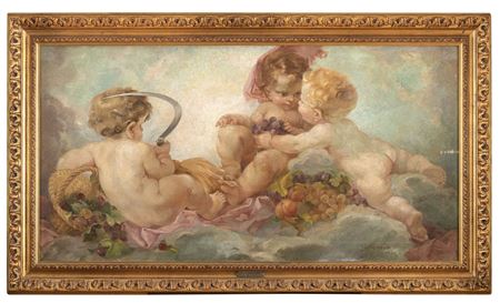 Antonino Calcagnadoro : PUTTI IN THE ALLEGORY OF SPRING PUTTI IN THE ALLEGORY OF A