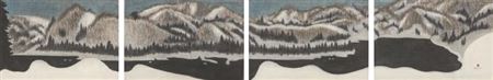 Kiyoshi Saito : Snow mountain (a set of 4)