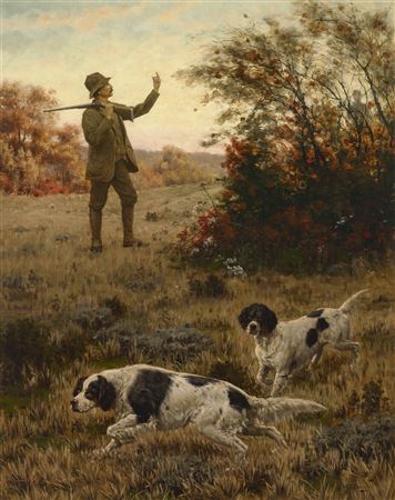 John Tracy : Hunter and Two Dogs