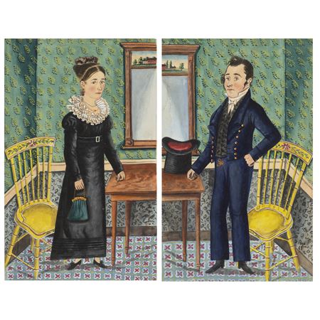 Jacob Maentel : A PAIR OF PORTRAITS OF HUSBAND AND WIFE