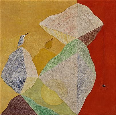 Jagdish Swaminathan : Untitled (Bird, Tree and Mountain Series)