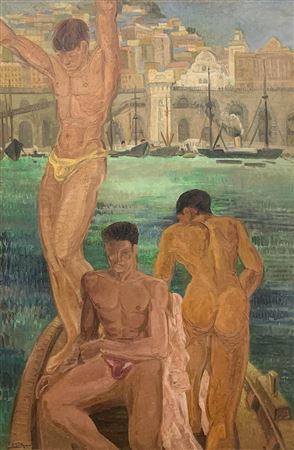 Jose Ortega : Bains dans le Port, la Baie d'Alger