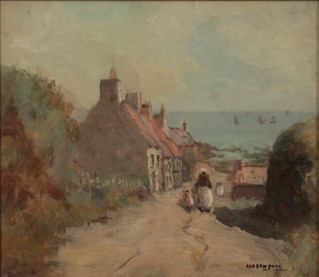 Andrew Park : Figures on a lane towards the sea