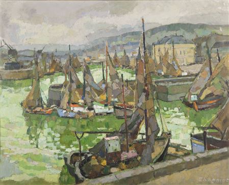 Alfred Chagniot : The port of Honfleur