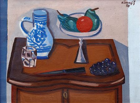 Karel Cerny : Still Life with Jug and Fruit