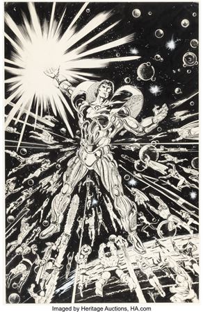 Ron Wilson : Ron Wilson Secret Wars II Retailer Promotional Poster Original Art (Marvel, 1985)