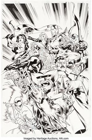 Stuart Immonen : Stuart Immonen Fear Itself #7 Variant Cover Original Art (Marvel, 2011)