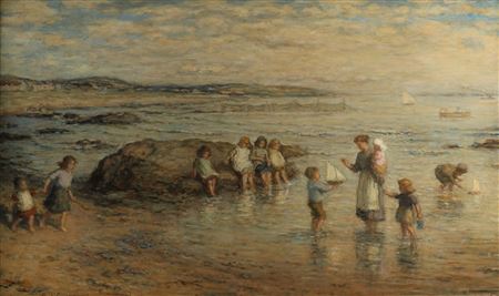 Hugh Cameron : Children Playing on the Sea Shore