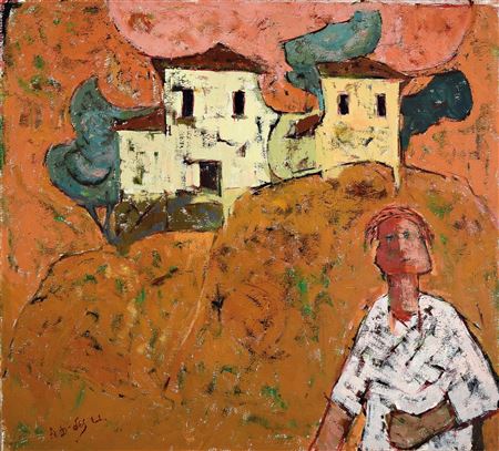 Apostolos Dedes : Person in front of buildings