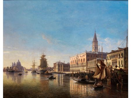 Julius Eduard Wilhelm Helfft : VIEW FROM CANAL GRANDE TO DOGE'S PALACE