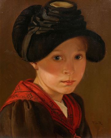 Francois De Ribeaupierre : Portrait of a Valais girl.