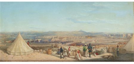 Girolamo Gianni : THE ARTILLERY AND INDIAN CAVALRY CAMP AT SAN ANTONIO, ATTARD;  'The Infantry Camp at Lazaretto, Malta'(2)