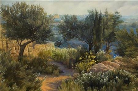 Elena Adam : Olive trees overlooking Jerusalem