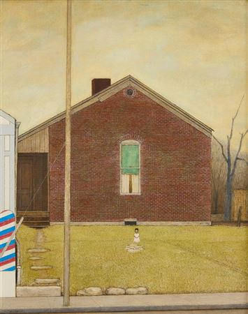 Bill Sawyer : Young girl in front of a house