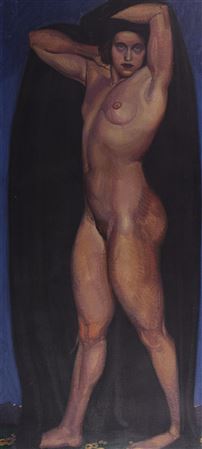 Hermann Grom-Rottmayer : Standing Female Nude