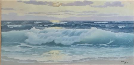 Edouard Mandon : Waves at Dusk